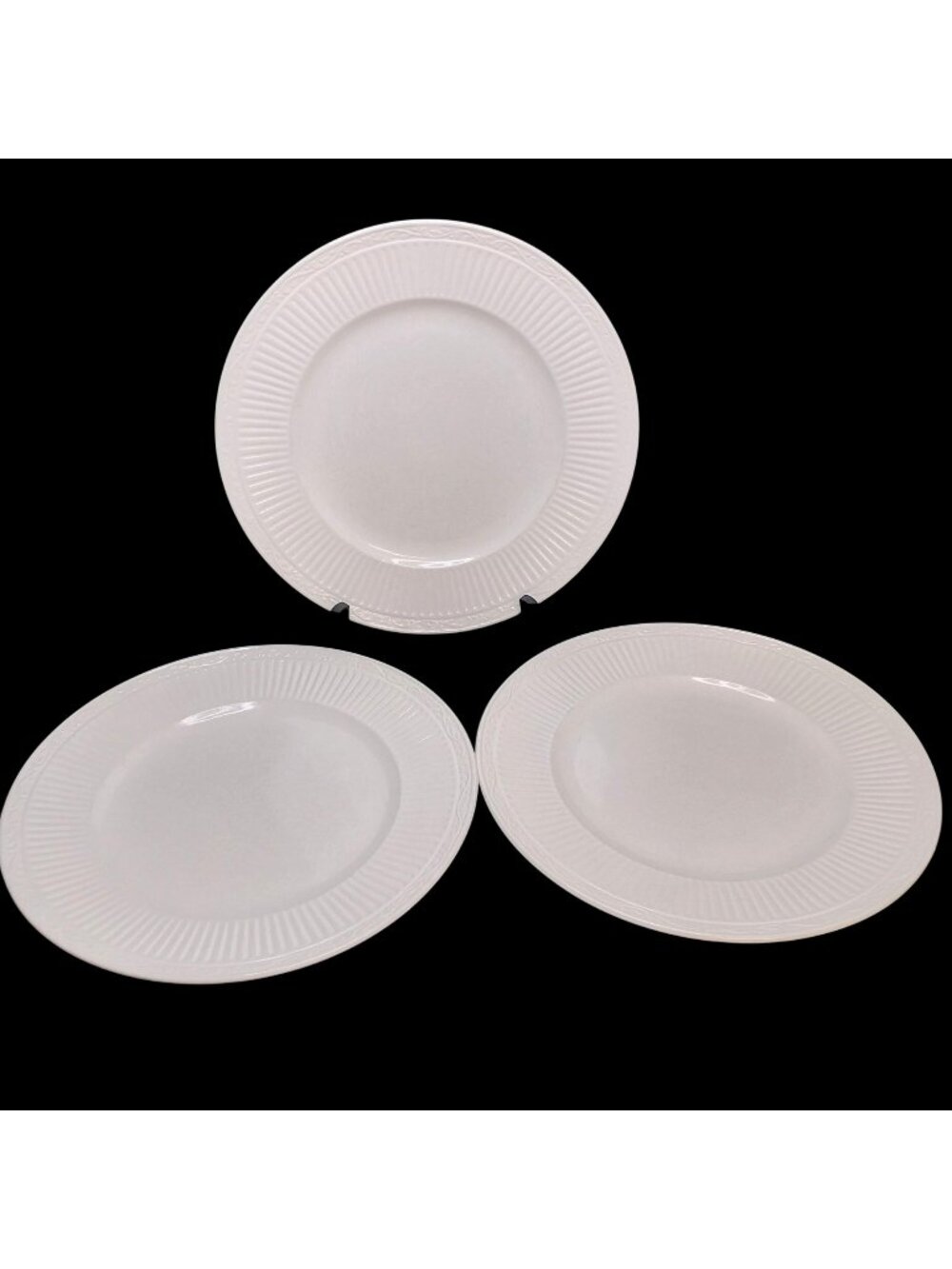 Mikasa Italian Countryside 11" Dinner Plates Set Of 3 Stoneware White Fluted DD9